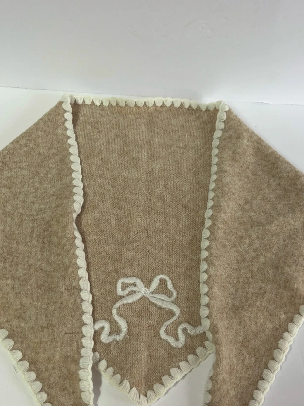 NWOT By Anthropologie Icon Embroidered Triangle Scarf